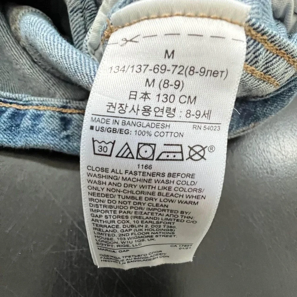 Gap Denim Jacket Light Wash Blue Classic Trucker Cotton‎ Kids Size M 8-9